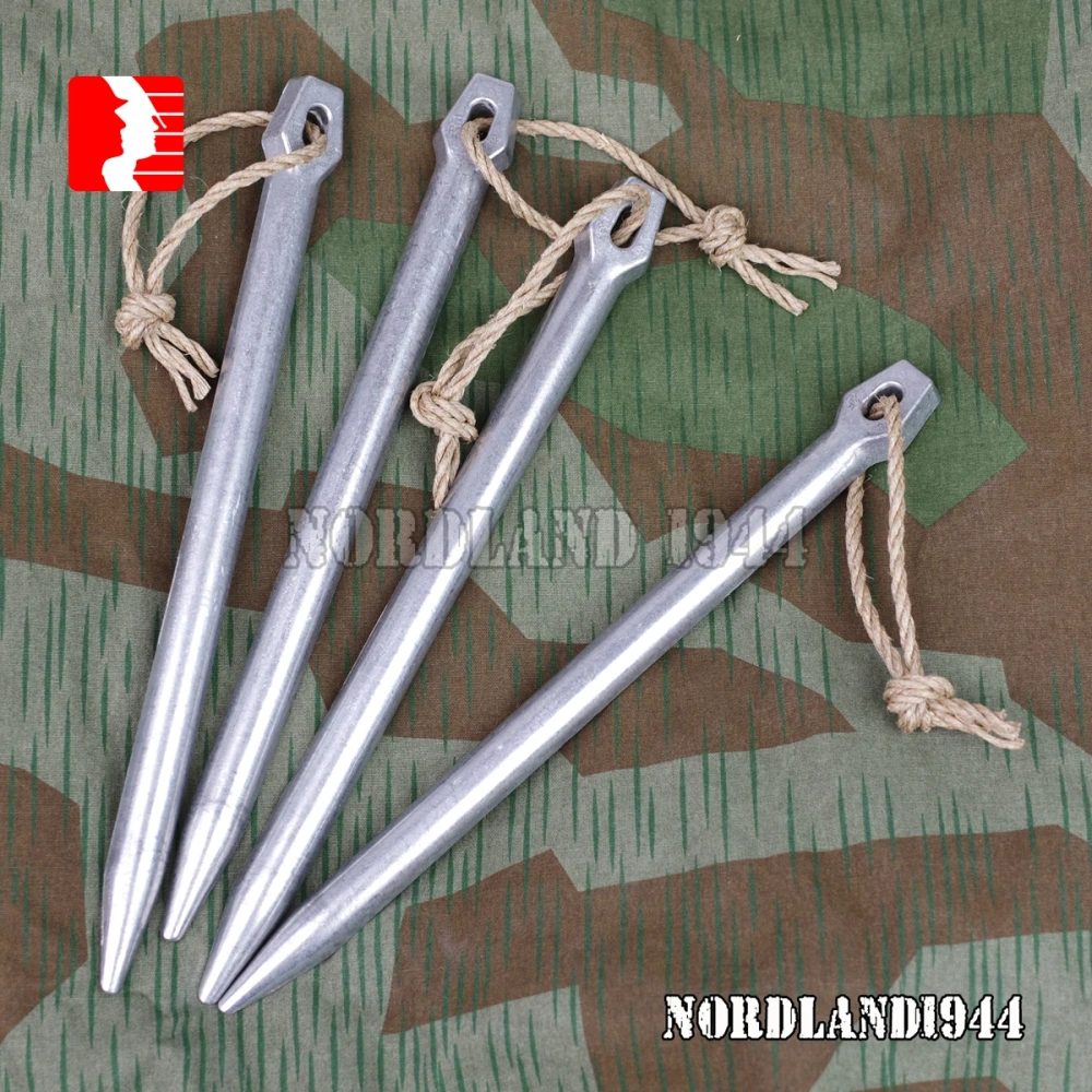 Reproduction Aluminum Zeltbahn Peg tend pegs reenactment Nordland 1944 Store