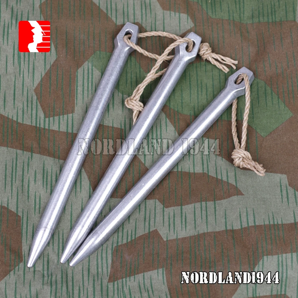 Reproduction Aluminum Zeltbahn Peg tend pegs reenactment Nordland 1944 Store