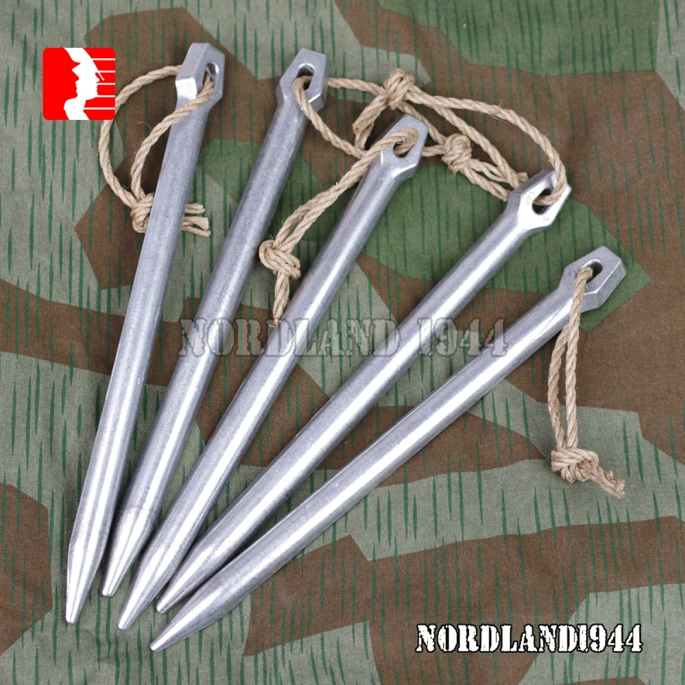 Reproduction Aluminum Zeltbahn Peg tend pegs reenactment Nordland 1944 Store