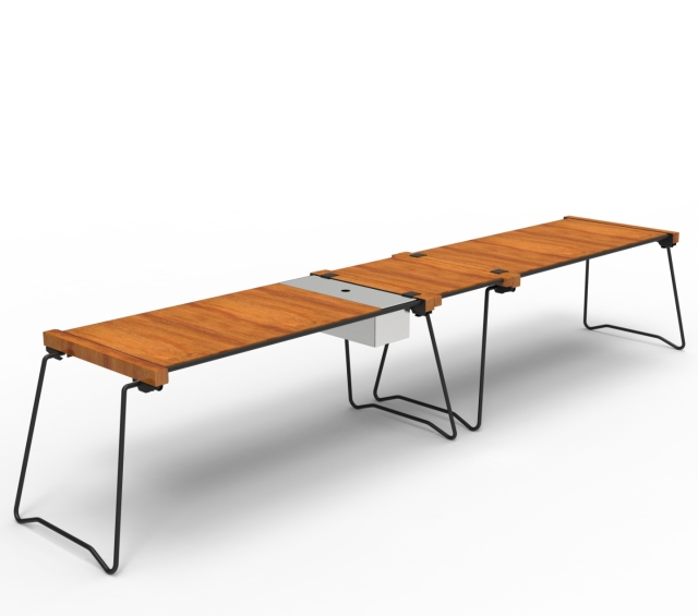 Camping aluminum teak table and chair set