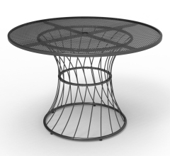 Outdoor round iron mesh table
