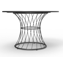 Outdoor round iron mesh table