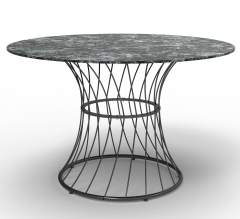 Outdoor round iron mesh table