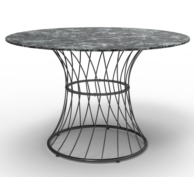 Outdoor round iron mesh table