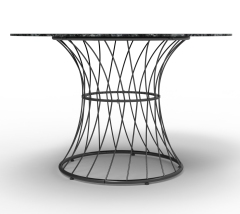 Outdoor round iron mesh table