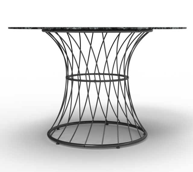 Outdoor round iron mesh table
