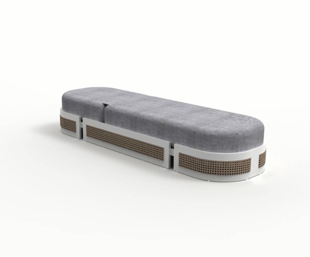 Outdoor rattan couch