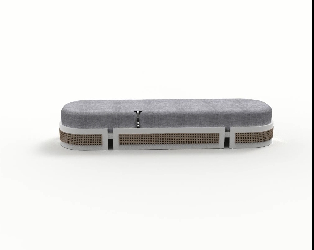 Outdoor rattan couch