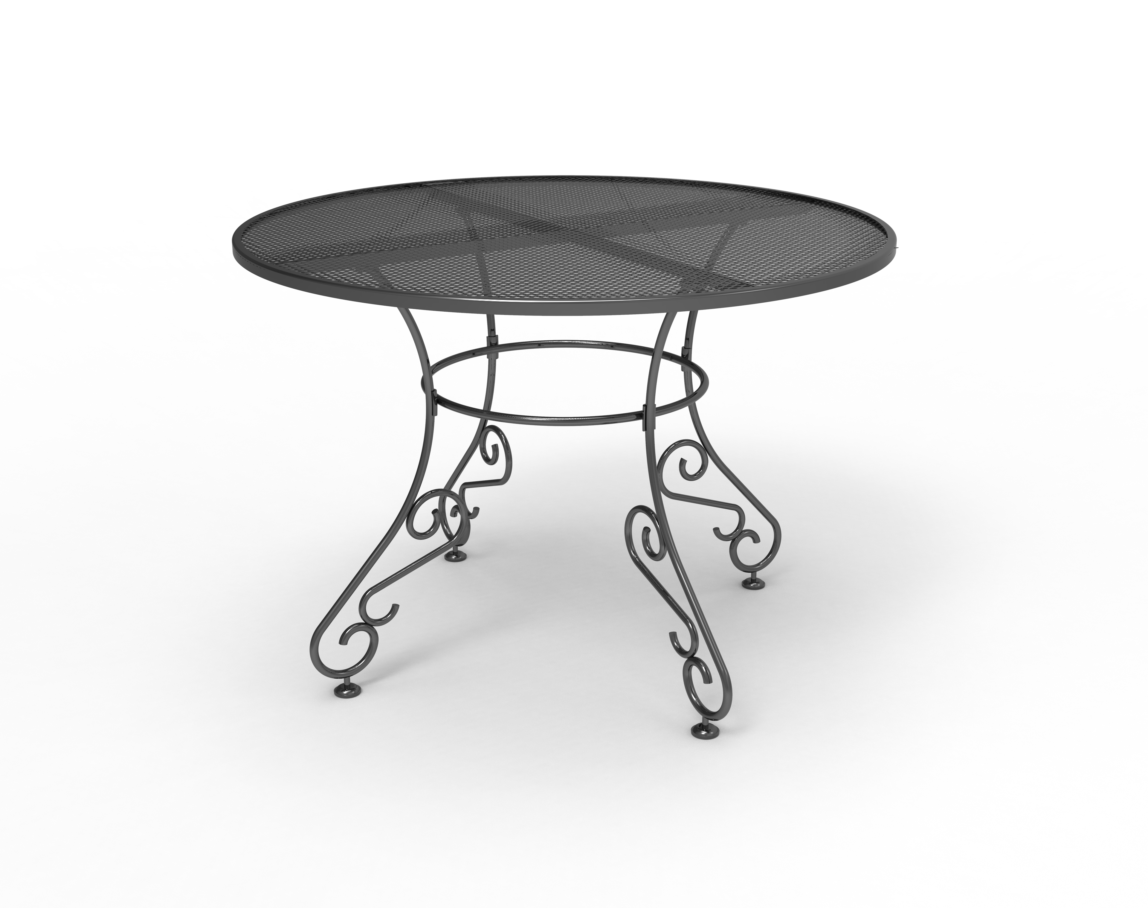 Round iron garden table