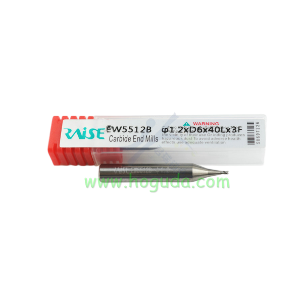 Raise 1.2mm Milling Cutters Carbide Steel For Key Machine φ1.2xD6x40x3F
