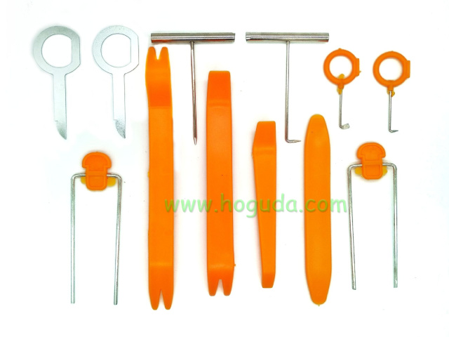 12pcs Auto Dismantle Tools Kit Car Radio Door Clip Panel Trim Dash Audio Removal Installer Pry Kit Refit Set