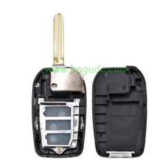 For Toyota 3 button Modified Flip Car Key Shell with TOY43 blade