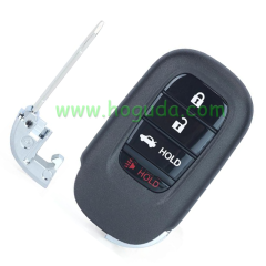 For Honda Civic CR-V HR-V Accord Pilot 3+1 smart remote key with 4A Chip 433.92MHz FCCID:KR5TP-4
