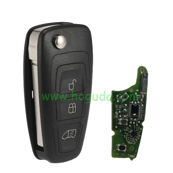 For Original Ford 3 Button remote key PCB board  with 433.92Mhz FSK ID63 80bit Chip  BK2T-15K601-AA/AB/AC A2C53435329 Original PCB+Aftermarket key shell