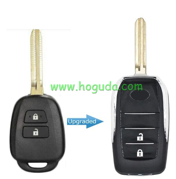 For Toyota 2 button Modified Flip Car Key Shell with TOY43 blade