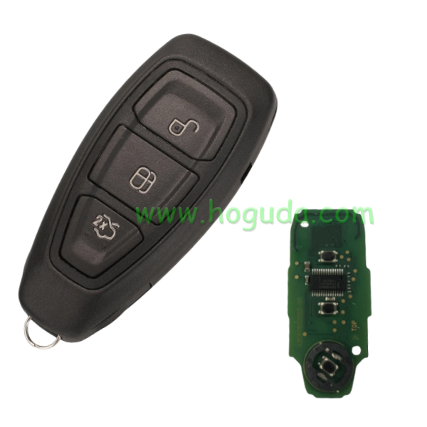 For Original Ford 3 button Keyless fiesta Remote key with 433Mhz ID49 chip J1BT-15K601-AD or AA. Original PCB+Aftermarket shell.