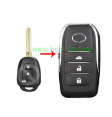 For Toyota 3 button Modified Flip Car Key Shell with TOY43 blade