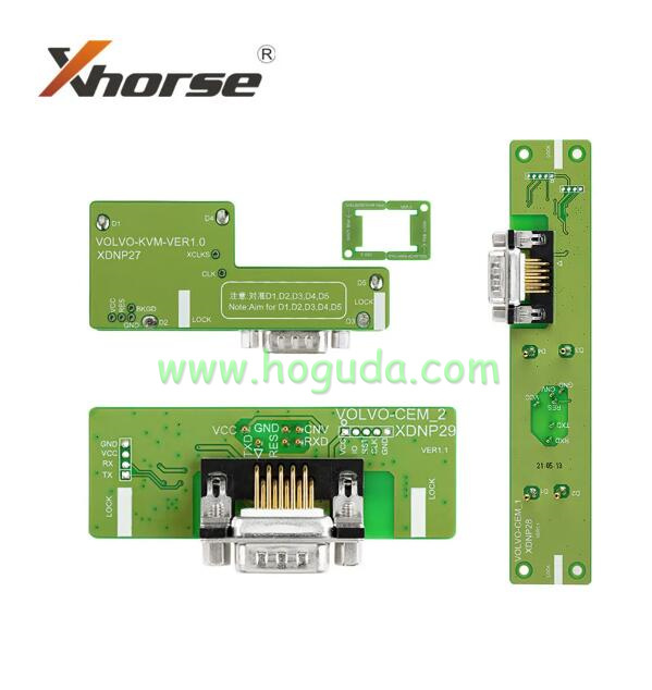 XDNPP2CH Xhorse for Volvo XDNP27 XDNP28 XDNP29 KVM CEM Solder Free Adapters 3 Pcs for VVDI Prog, Mini Prog and Key Tool Plus