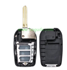 For Toyota 2+1 button Modified Flip Car Key Shell with TOY43 blade