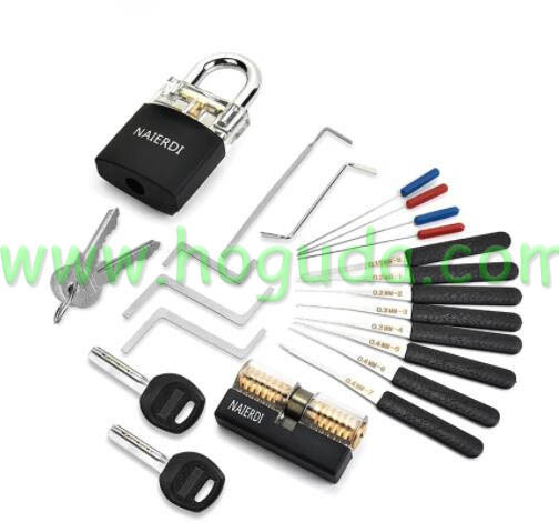 Locksmith Hand Tools with Practice Lock Pick Set Tension Wrench Broken Key Tool Combination Padlock Hardware