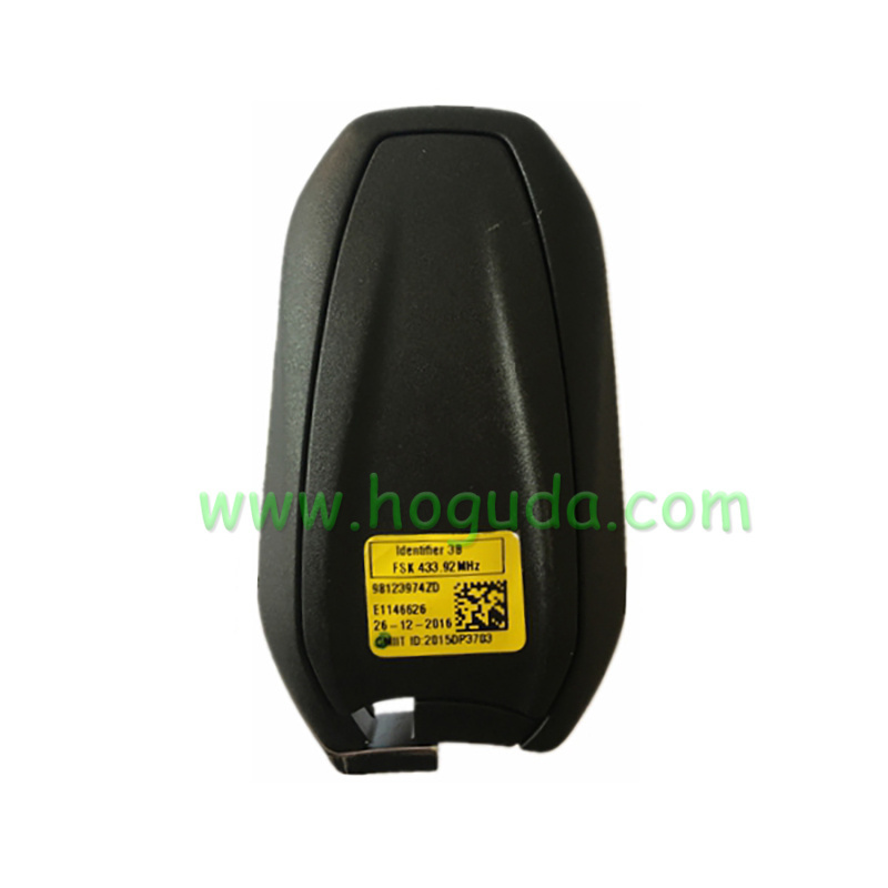 For Peugeot 3 button smart key with 433Mhz pcf7953m hitag AES chip  FCCID : 98123972ZD