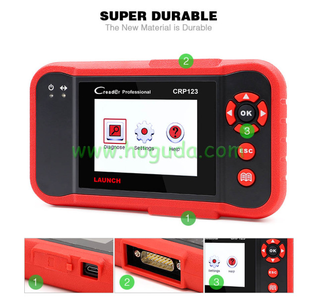 LAUNCH CRP123 OBD2 EOBD automotive scannerABS Airbag SRS Transmission Engine Car Diagnostic Tool Multilingual free update