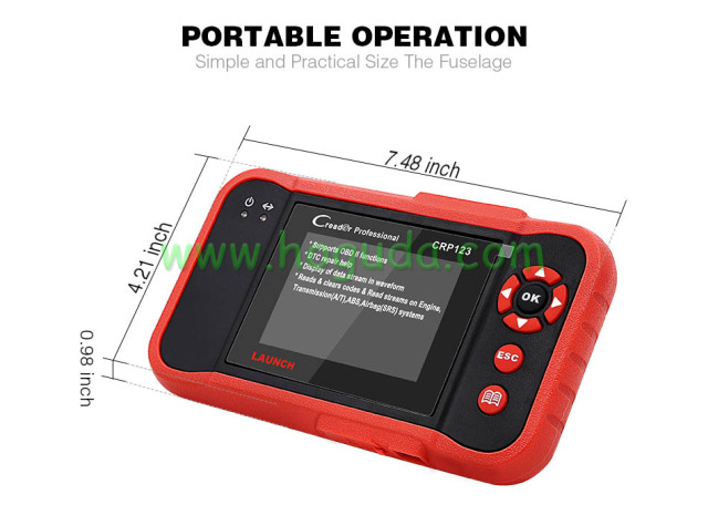LAUNCH CRP123 OBD2 EOBD automotive scannerABS Airbag SRS Transmission Engine Car Diagnostic Tool Multilingual free update