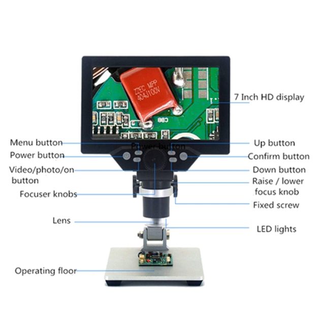 G1200 12MP 1-1200X Digital Microscope for Soldering Electronic 500X 1000X Microscopes Continuous Amplification Magnifier with battery