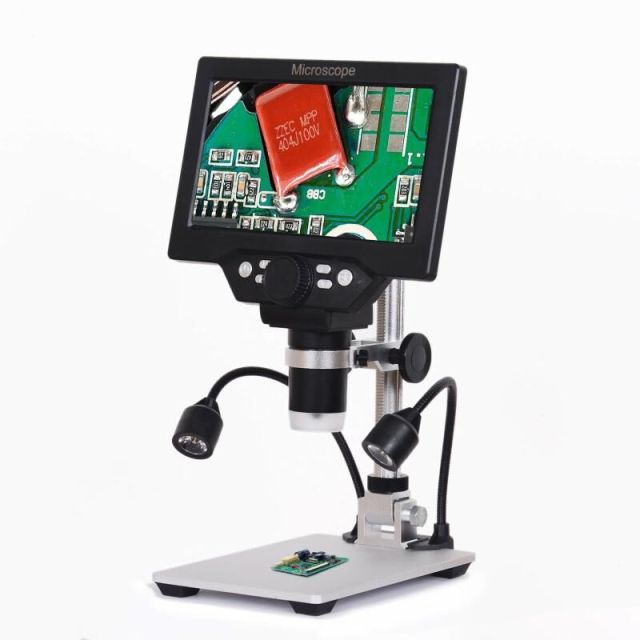 G1200D Digital Microscope 12MP 7 Inch Large Color Screen Built-in Lithium Battery 1-1200X Continuous With Light