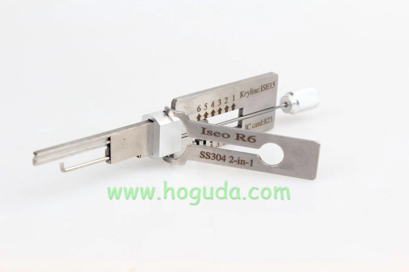 SS304 2-in-1 Decoder for Iseo R6 Locksmith Repairing Tools 2-in-1 Residential Pick &amp; Decoder