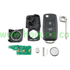 For VW MQB 3 button remote key  with Megamos AES / ID88 chip ASK 433Mhz  FCCID: 5K0837202DH             5K0837202BH