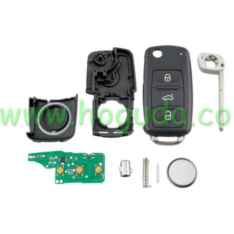 For VW MQB 3 button remote key  with Megamos AES / ID88 chip ASK 433Mhz  FCCID: 5K0837202DH             5K0837202BH