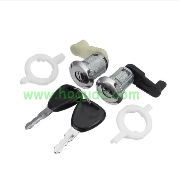 For Renault  Left+Right Car Door Lock Barrel Cylinder w/2 Key OE 7701468981 7701468982