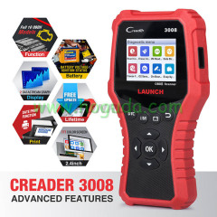 LAUNCH CR3008 OBD2 automotive scanner OBDII code reader diagnostic tool battery voltage test tool free