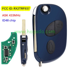 For Maserati 3 button remote key with ID48 Chip 433mhz