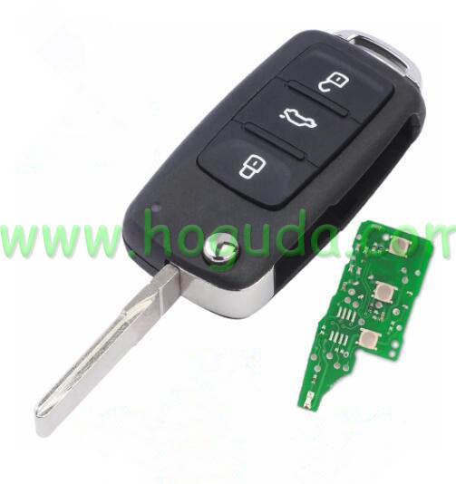 For VW MQB 3 button remote key  with Megamos AES / ID88 chip ASK 433Mhz  FCCID: 5K0837202DH             5K0837202BH