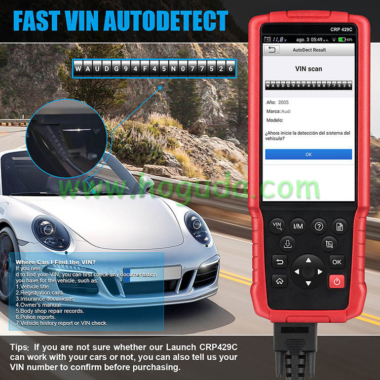 LAUNCH CRP429C OBD2 Scanner ENG ABS Airbag SRS AT diagnostic tool DPF BMS EPB 11 reset service