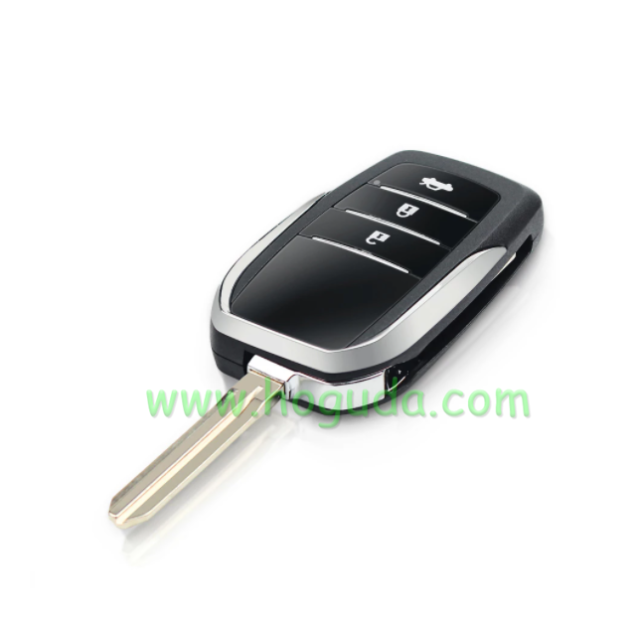 For Toyota Land Cruiser Camry Corolla 3 Buttons Modified Flip Car Key Shell with TOY43 blade