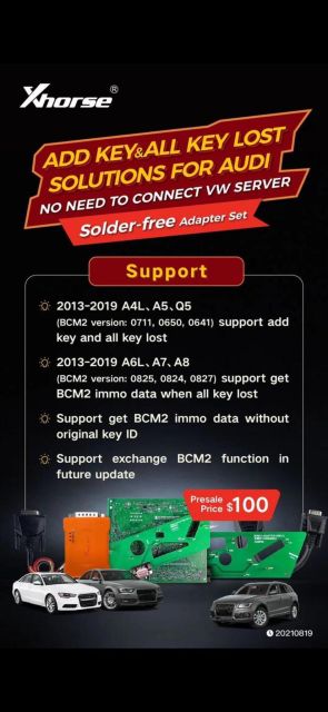 Xhorse BCM2 Audi Solder-Free Adapters For Key Tool PLUS/VVDI Prog/VVDI2