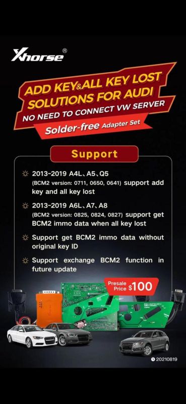 Xhorse BCM2 Audi Solder-Free Adapters For Key Tool PLUS/VVDI Prog/VVDI2