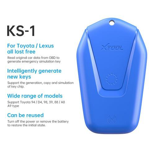 XTOOL KS-1 for Toyota for Lexus All Key Lost Emulator for Toyota Smart Key 94/D4/98/39/88/A8/A9 Key Programmer for X100 PAD3