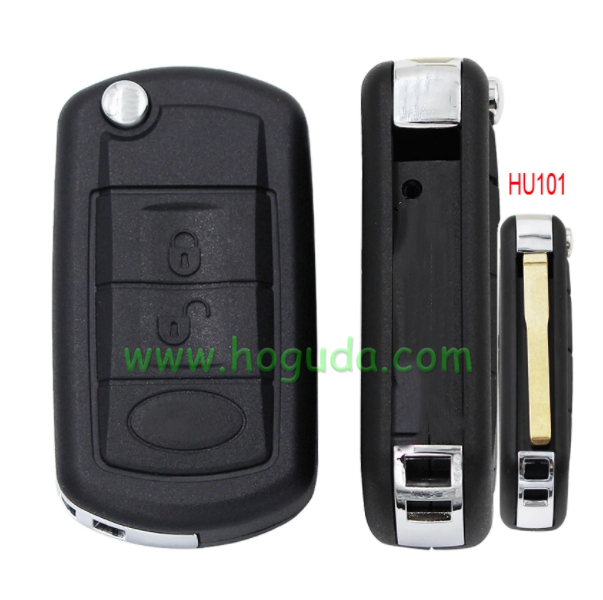 For Landrover 3 button  flip remote key blank with HU101 blade without logo