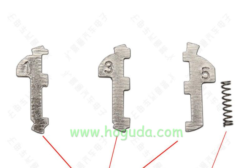 For Toyota TOY48 Car Lock Repair Kit， it contains 1,3,5 Each part has 50pcs