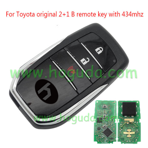 For Original for Toyota Huilux  2+1 button remote key with 433Mhz FCCID:61A9650182 Chip:toyota H chip Chip number is RF430F small chip is H7900N crystal is 13.080