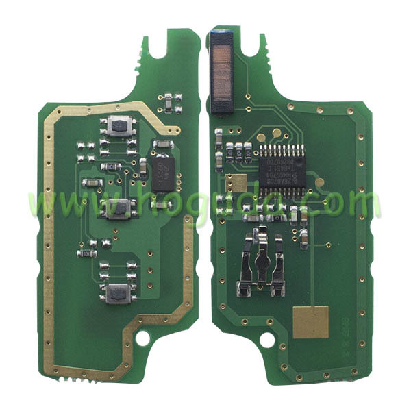 For Peugeot 3 button flip remote control with 433Mhz ID46 Chip FSK Model for "Trunk" and "Light" Button and 307&amp;407 Blade （2011-2013）