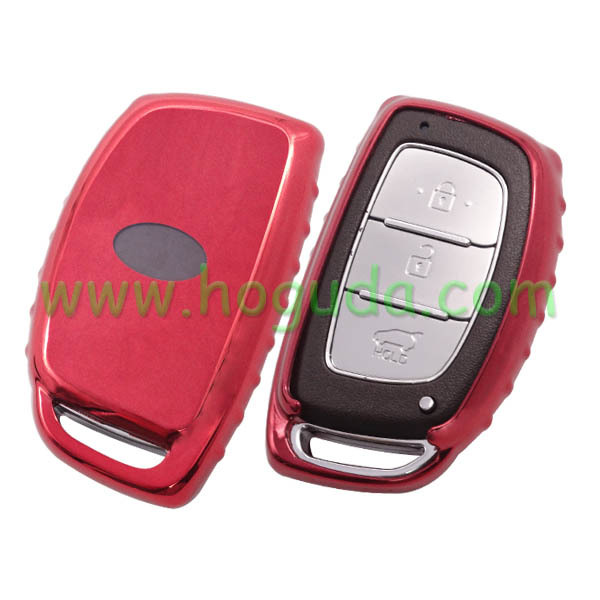 For Hyundai TPU protective key case red color