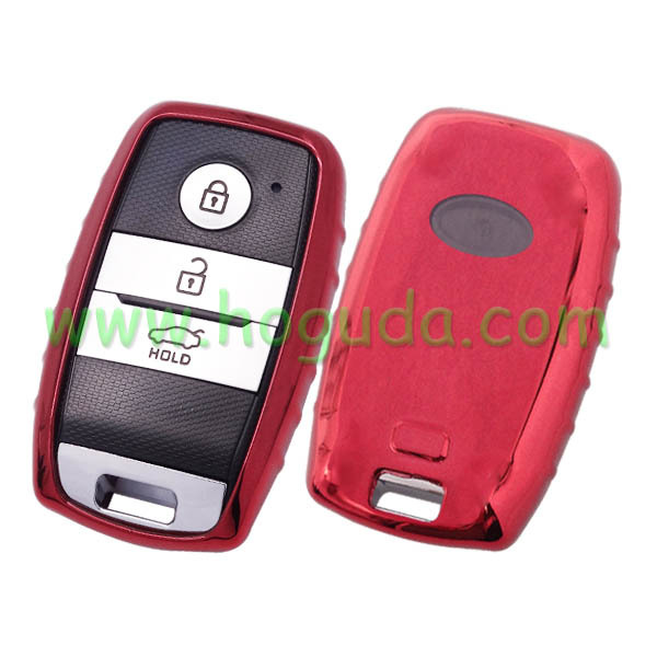For Kia TPU protective key case red color