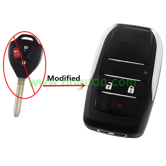 For Toyota modified 3 button key shell with TOY 43 blade