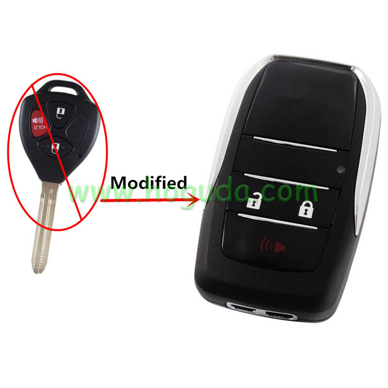 For Toyota modified 3 button key shell with TOY 43 blade