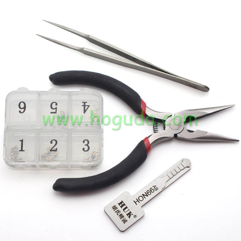 For HON66 Key model, ajust into a new key, and then use key cutting machine to cut